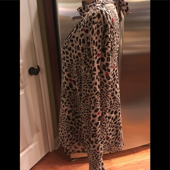 NWT Stunning Red/Camel with Black leopard top Sanctuary Sz XL Leopard & Roses - Picture 2 of 4